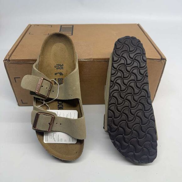 Birkenstock Arizona Suede Leather Sandals Tan Size 35 US (L6) New Without Box - Picture 3 of 7